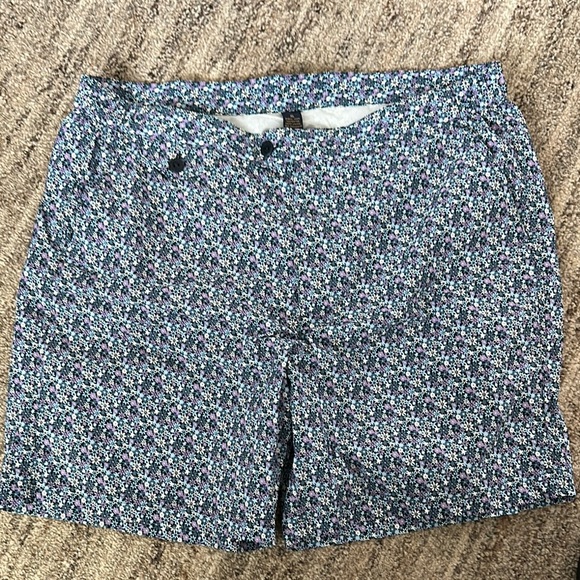 Brooks Brothers Cream and Blue Swim Trunks with Classic Cut - Picture 1 of 3